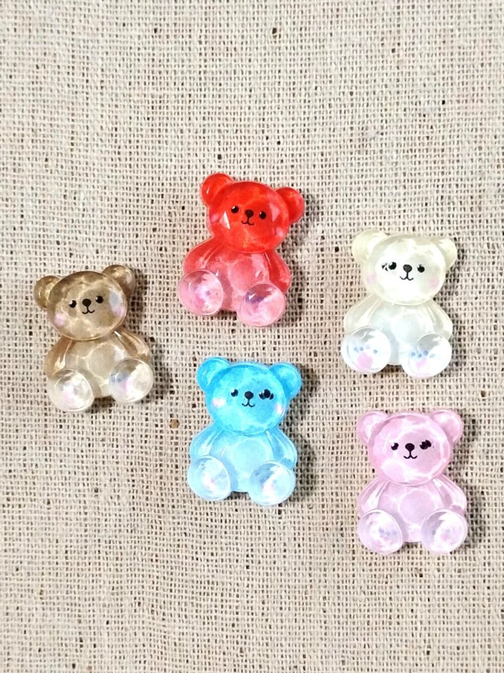 5 Pcs Adorable Teddy Bears Decorative Display Memo Bulletin Board Push Pins